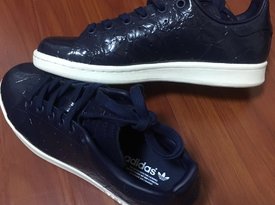 #曬物#adidas 阿迪達(dá)斯  Stan Smith 藏青色漆皮鞋