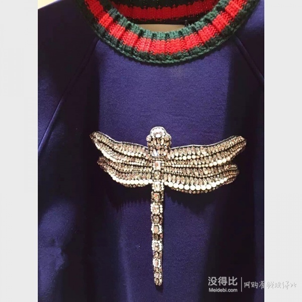 gucci16春款紫色蜻蜓卫衣